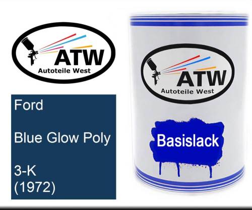 Ford, Blue Glow Poly, 3-K (1972): 500ml Lackdose, von ATW Autoteile West.